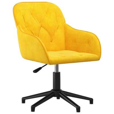 Obrotowe krzesło biurowe, żółte, tapicerowane