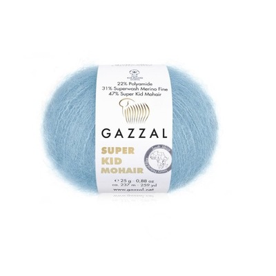 Włóczka Gazzal SUPER KID MOHAIR 64420 błękit