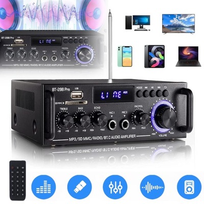 600W WZMACNIACZ MOCY DOMOWY AUDIO HIFI STEREO CYFROWY 2-KANAŁOWY GŁOŚNIK