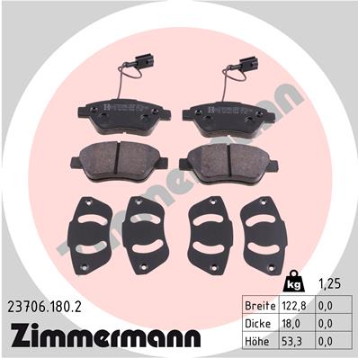 ZIMMERMANN ALFA ROMEO MITO 1.4 TRINKELĖS PRIEK. 23706.180.2 