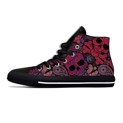 Buty Trampki Gorąca czaszka PAisley Gothic Goth Ho