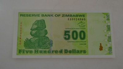 Zimbabwe - Banknot - 500 Dollar 2009 rok