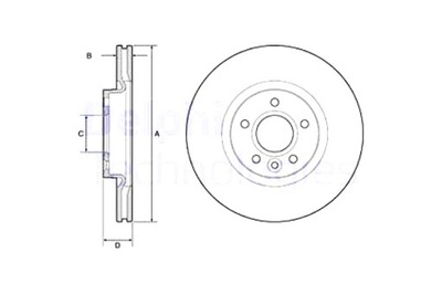 DELPHI ГАЛЬМІВНІ ДИСКИ ГАЛЬМІВНІ 2 ШТУКИ. ПЕРЕД VOLVO C30 C70 II S40 II V40 V50