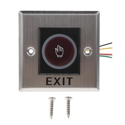 Przełącznik wyjścia ze stali nierdzewnej, przycisk wyjścia z bezdotykowym czujnikiem podczerwieni 12 V DC