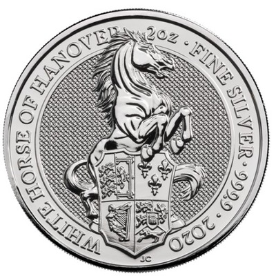 Bestie Królowej: Biały Koń Hanoweru 2 uncje srebra 2020 - moneta w kapslu