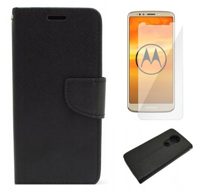 Etui do Motorola Moto E5 Plus CASE Fancy cza+SZKŁO