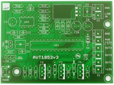 Iluminofonia LED RGB, AVT1853 PCB+ uP