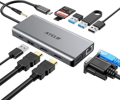 ADAPTER AYCLIF HUB USB C 9 WEJŚĆ KONCETRATOR