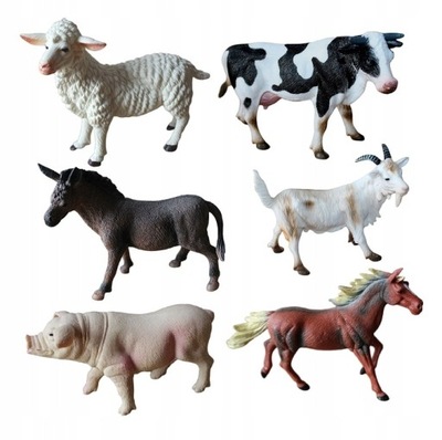 Figurki Farma Zwierzęta domowe 6 szt Krowa Konik