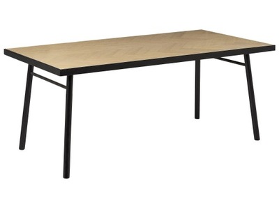 Stół do jadalni 180 x 90 cm jasne drewno z czarnym