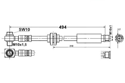 Ate 24.5176-0494.3 шланг тормозной гибкий фото №1