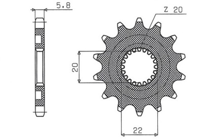 ЗУБЧАТКА ПЕРЕДНЯ 2103 14 YAMAHA YZF 250 '01-'16 (JTF1590.14) (ŁAŃC. 520)