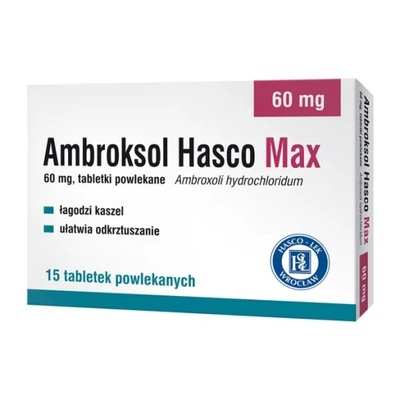 Ambroksol Hasco Max, 60 mg, tabletki powlekane, 15 sztuk