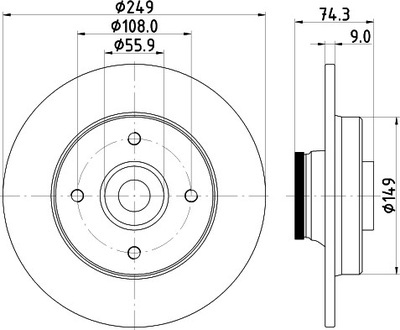 HELLA DISCO DE FRENADO 8DD 355 123-301  