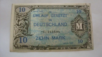 Banknot 10 marek Niemcy 1944 stan 2