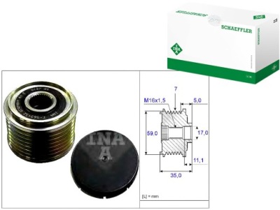 Генератор - сцепление односторонний schaeffler ina 535 0159 10 фото №1