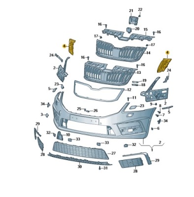 Кронштейн підпора решітка skoda octavia 3rs ліва фото №1