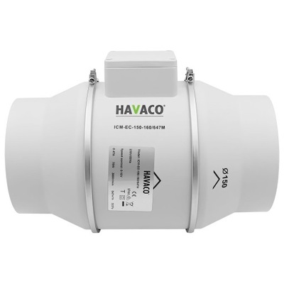 Wentylator kanałowy HAVACO ICM-EC-200/1250M