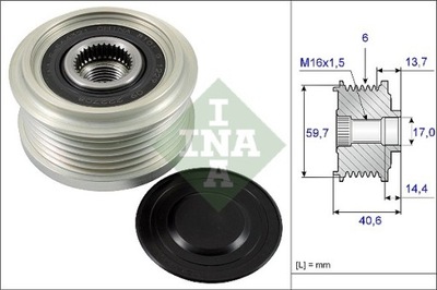 КОЛЕСО ШКІВ ГЕНЕРАТОРА OPEL 1,7CDTI 09- ASTRA J 535022810