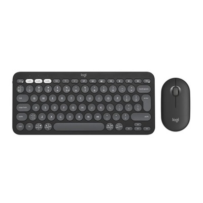 Logitech Pebble 2 Combo K380S + M350S Grafit, Bluetooth, Qwerty US, 3w