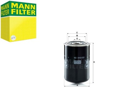 FILTRO PRZEMYSLOWY MANN WD940 22 MANN-FILTER  