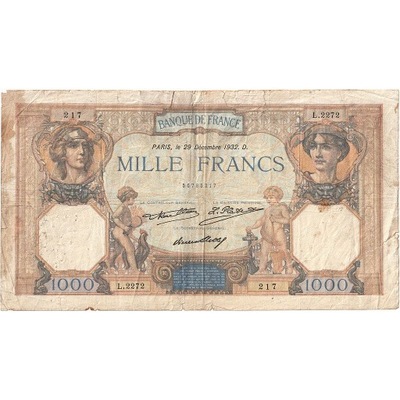 Francja, 1000 Francs, Cérès et Mercure, 1932, L.22