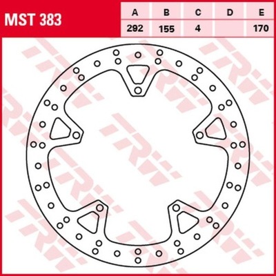 ZF TARCZA HAMULCOWA PRZÓD YAMAHA YZF 125R '08-'13 (292X155X4MM)