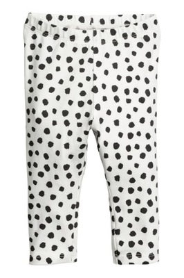 H&M spodnie legginsy dżersejowe groszki 80/86