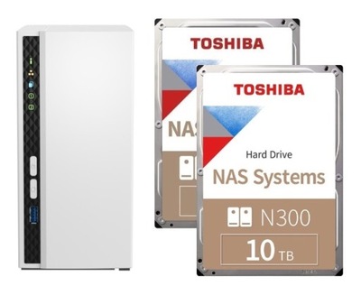 Serwer NAS Qnap TS-233 2GB + 2 x 10TB Toshiba N300