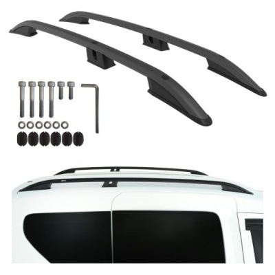 Рейлінги дахові dacia dokker od 2013-2020 renault express od 2021 чорні фото №1