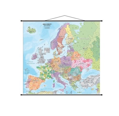 Mapa Europy KODOWA 1:2 400 000 DUŻA 155cm x 180cm WYDANIE 2024 rok kod 0019