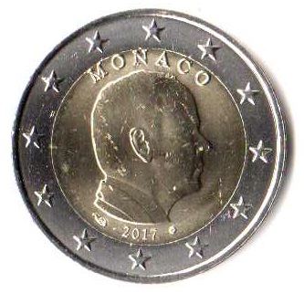 2 euro obiegowe Monako Monaco 2017