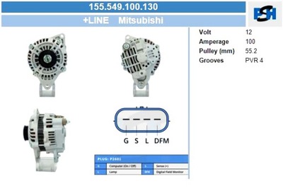 BV PSH ГЕНЕРАТОР MITSUBISHI 100A ГЕНЕРАТОР