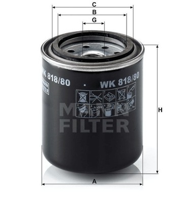 FILTRO COMBUSTIBLES MITSUBISHI CANTER 6 120 KM 1986-  