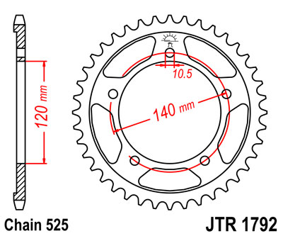 ENGRANAJE PARTE TRASERA JT 41-ZEBOW BONNEVILLE 800 2001-2006  