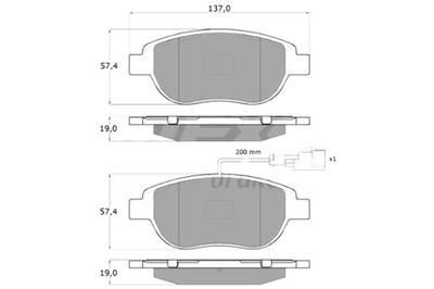 TOMEX BRAKES ZAPATAS DE FRENADO FIAT STILO 01-08 1.8-1.9JTD CON CZUJ  