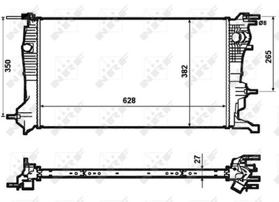 RADUADOR SISTEMA DE REFRIGERACIÓN DEL MOTOR 53963  