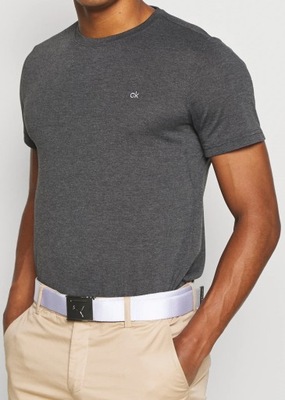 Calvin Klein - Grafitowy T-shirt Przewieny Golf XL