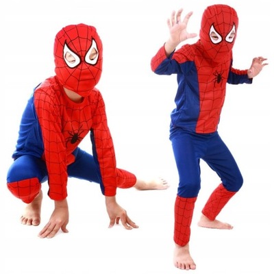 STRÓJ SPIDERMAN KOSTIUM MASKA 3W1 PRZEBRANIE L