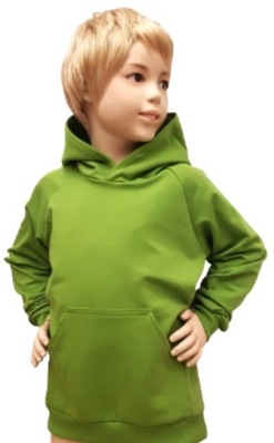 Bluza dziecięca zielona z kapturem r 104