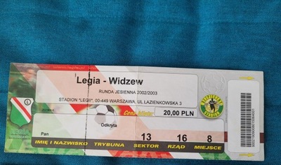 bilet Legia - Widzew Łódź