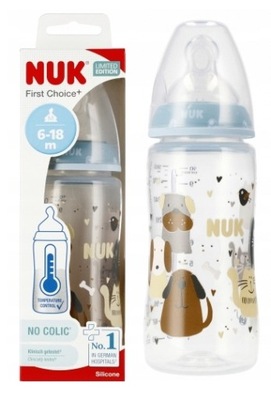 NUK BUTELKA 300 ML 6-18M FIRST CHOICE CAT&DOG