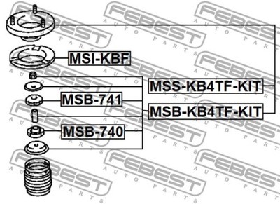 Febest msb-kb4tf-kit набор монтажный, амортизатор фото №1