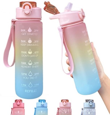 Motywacyjna butelka wody 1 litr uczeń pić butelka