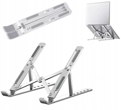 ALUMINIOWA PODSTAWKA POD LAPTOPA SKŁADANY REGULOWANA STOJAK PRZENOŚNY METAL