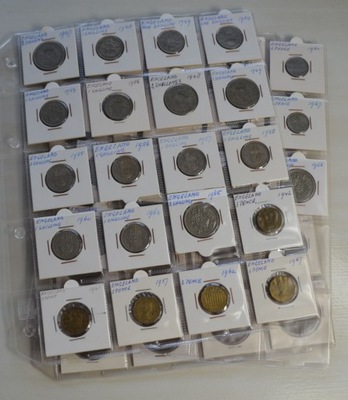 Stara Anglia - miks - zestaw 50 monet - każda moneta inna