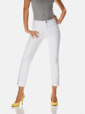 HEINE BIAŁE SPODNIE 7/8 JEANS R. 46