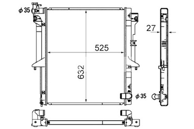 MAHLE РАДИАТОР ДВИГАТЕЛЯ ВОДЫ MITSUBISHI L200 TRITON 2.5D 11.05-12.15