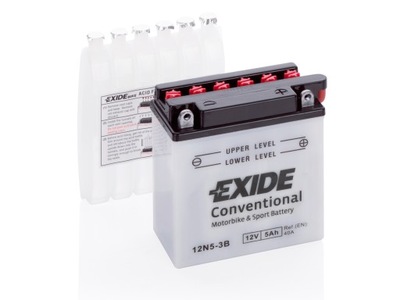 BATERÍA PARA MOTOCICLETA 12V 5AH EXIDE 12N5-3B PARA MOTOCYKLA WYTRZYMALY POTENTE  