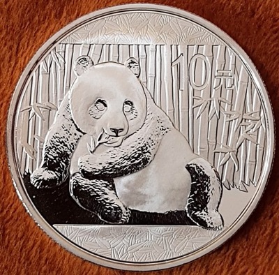 PANDA CHINY 10 YUAN Srebro AG 999 1oz - 2015